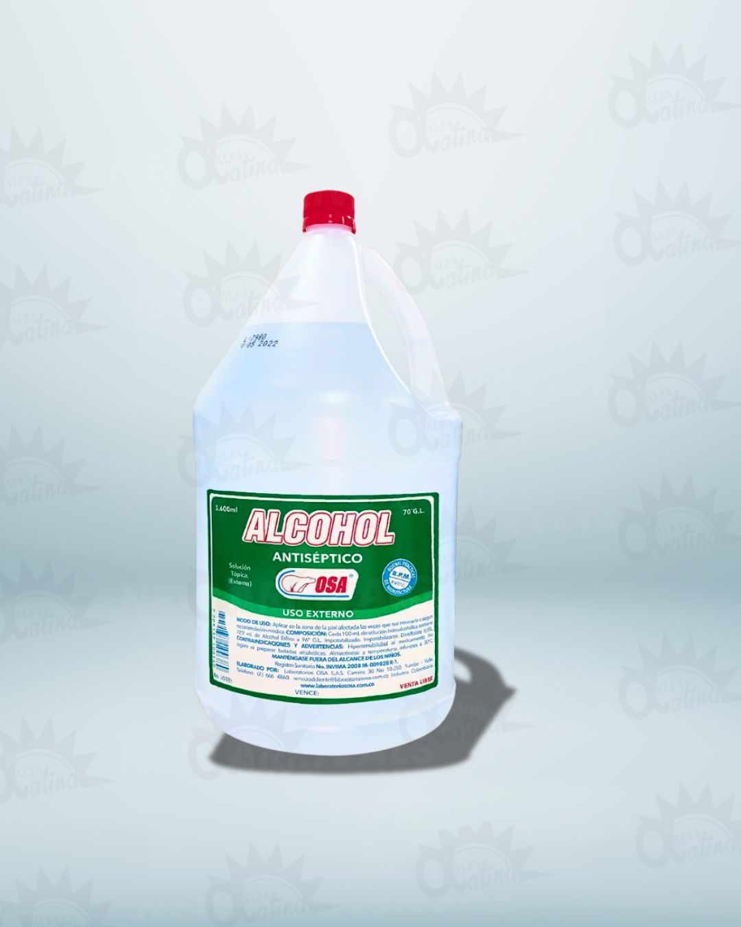 ALCOHOL ANTISEPTICO . FRASCO GALON 3600ML